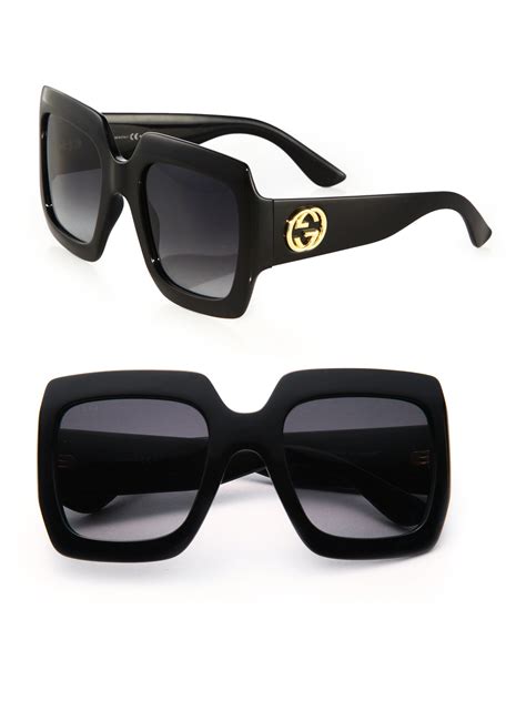 gucci square feminine black sunglasses|gucci aria women's sunglasses.